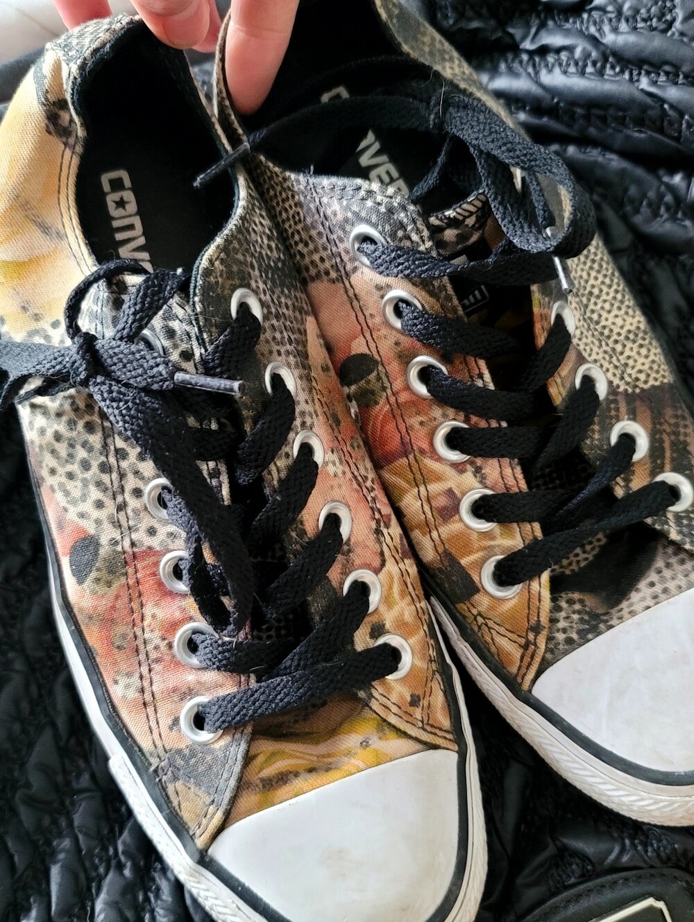 Converse Multi-Print Low Top Sneakers with Black Laces